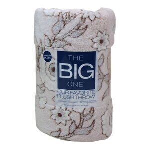 The Big One Oversized 5' x 6' Floral Plush Throw Blanket Brown Pink
